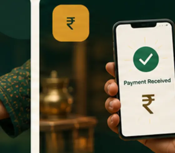 A hand holding a phone with direct payment received