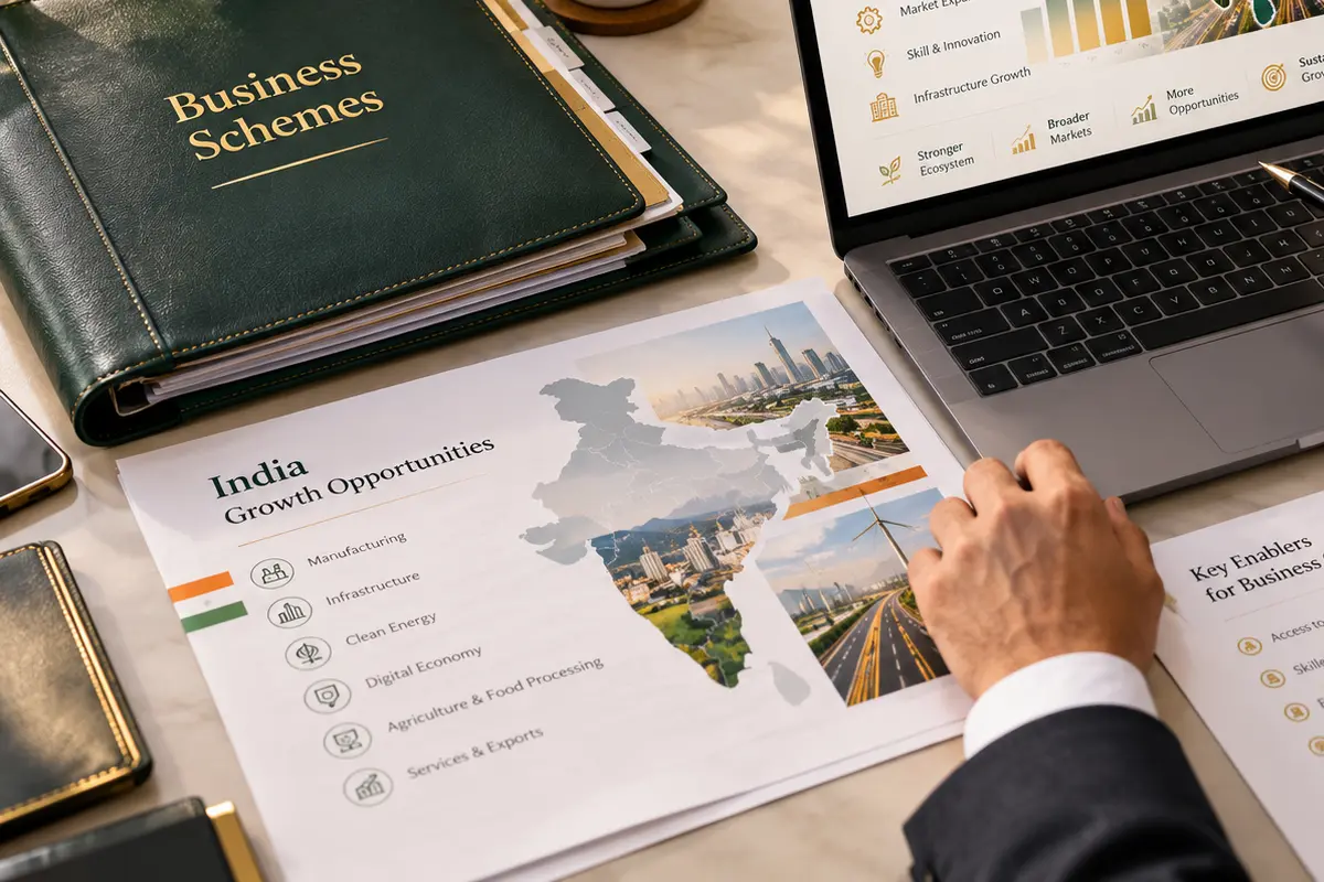 Indian business schemes and growth opportunity reports